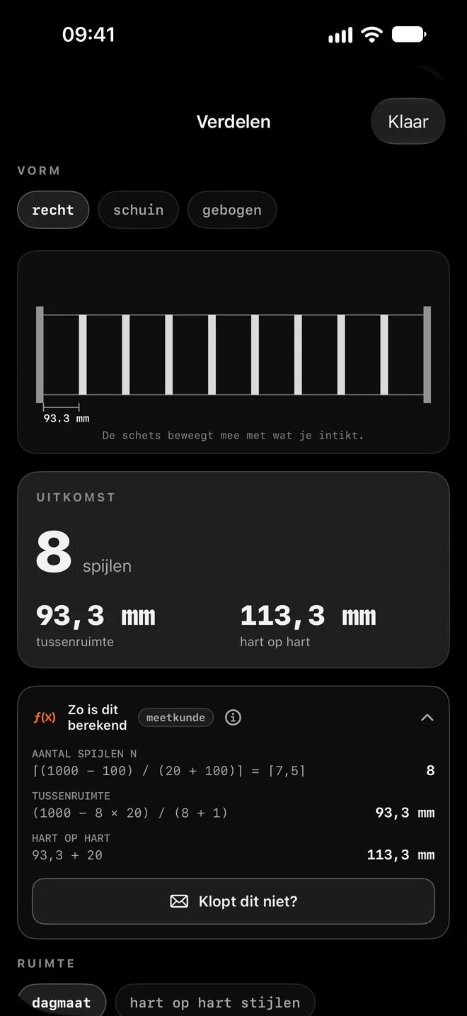 Spacing, with the working shown.